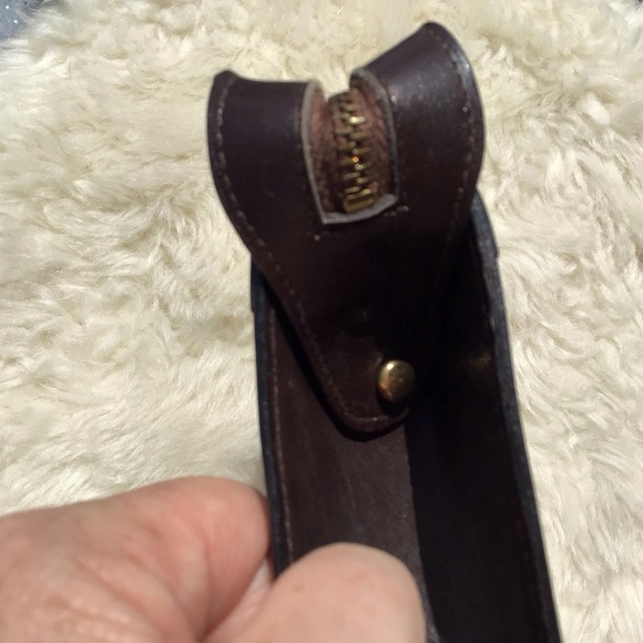 Vintage Salvatore Ferragamo Firenze Leather Top Zip Clutch P 229 Made in Italy